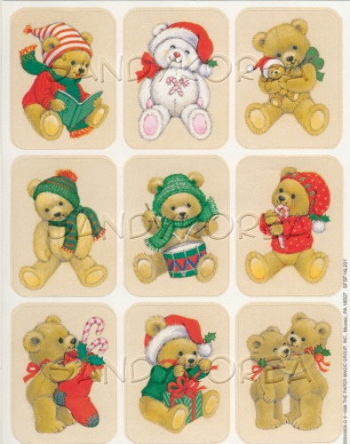 PM-Christmas Bear Giant Stickers