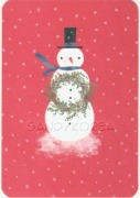 HMK-Snowman with Wreath 카드
