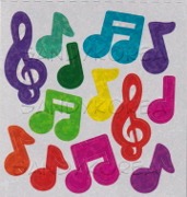 Glittery Musical Notes