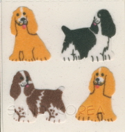 Vintage Fuzzy Spaniel Dogs